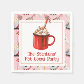 Weihnachtsschokolade Kakao-Party Serviette (Vorderseite)