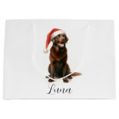Weihnachtsschokolade Labrador Hund Hundehütte Gesc Große Geschenktüte (Vorderseite)