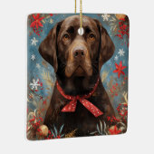 Weihnachtsschokolade Labrador Hund Keramikornament (Rechts)