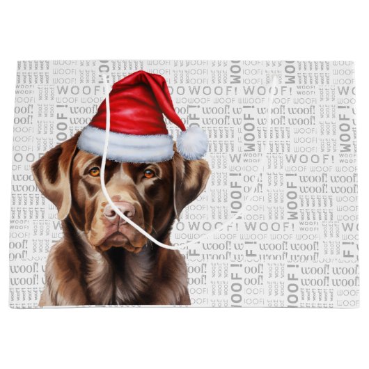 Weihnachtsschokolade Labrador Hund Urlaub Große Geschenktüte (Vorderseite)
