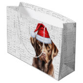 Weihnachtsschokolade Labrador Hund Urlaub Große Geschenktüte (Rückseite Schrägansicht)
