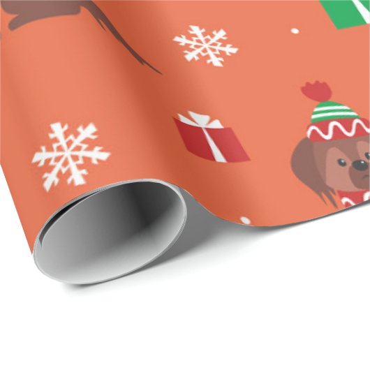 Weihnachtsschokolade Labrador Muster Geschenkpapier (Rolleneckpunkt)