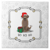 Weihnachtsschokolade Labrador Niedlich Fliese (Vorderseite)