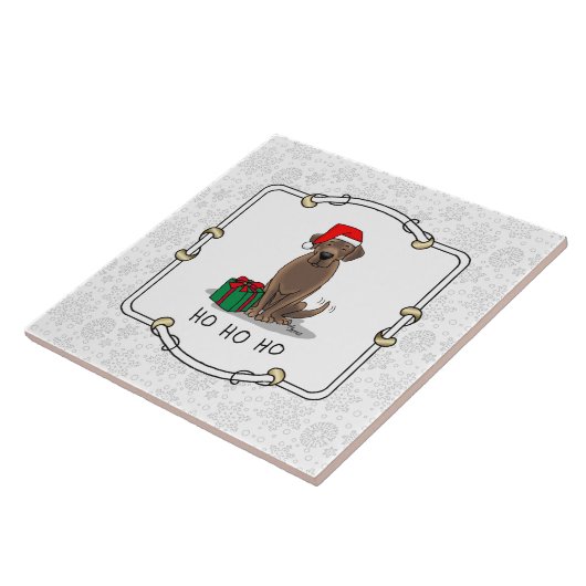 Weihnachtsschokolade Labrador Niedlich Fliese (Seite)