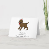 Weihnachtsschokolade Labrador Puppy Cartoon Feiertagskarte (Rückseite)