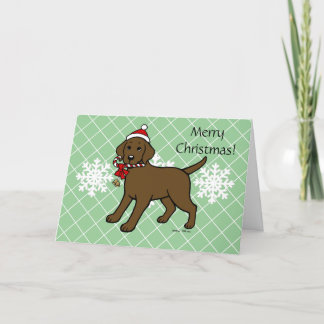 Weihnachtsschokolade Labrador Puppy Cartoon Feiertagskarte