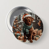 Weihnachtsschokolade Labrador Retriever Dog Button (Vorne & Hinten)