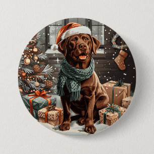 Weihnachtsschokolade Labrador Retriever Dog Button