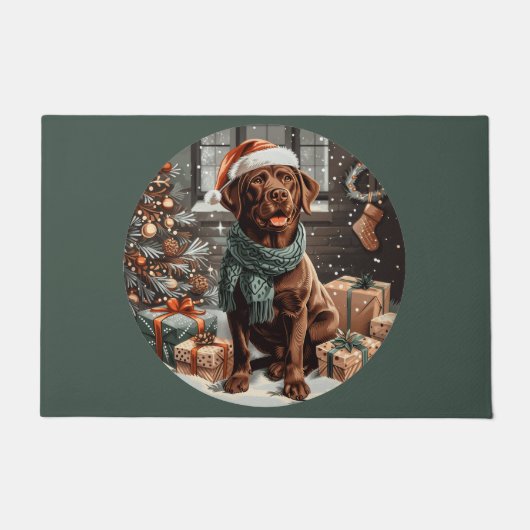Weihnachtsschokolade Labrador Retriever Dog Fußmatte (Vorderseite)