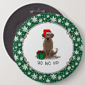 Weihnachtsschokolade Labrador Retriever Funny Button (Vorne & Hinten)