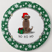 Weihnachtsschokolade Labrador Retriever Funny Button (Vorderseite)