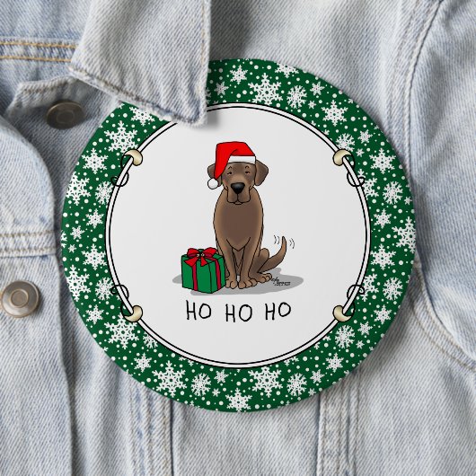 Weihnachtsschokolade Labrador Retriever Funny Button (Beispiel)