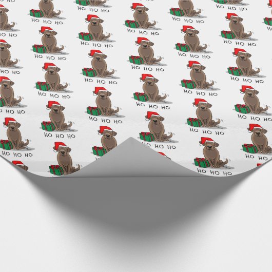 Weihnachtsschokolade Labrador Retriever Funny Geschenkpapier (Ecke)