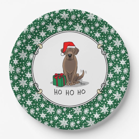 Weihnachtsschokolade Labrador Retriever Funny Pappteller (Vorderseite)