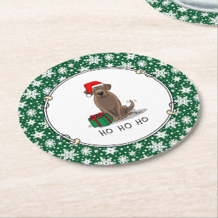Weihnachtsschokolade Labrador Retriever Funny Runder Pappuntersetzer