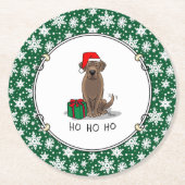 Weihnachtsschokolade Labrador Retriever Funny Runder Pappuntersetzer (Vorderseite)