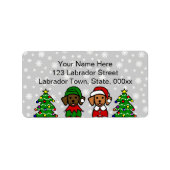Weihnachtsschokolade Labrador und Fox Red Labrador Adressaufkleber (Vorne)