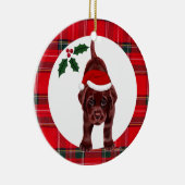 Weihnachtsschokolade Labrador Welpe Keramik Ornament (Rechts)