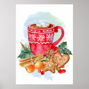 Weihnachtsschokolade Marshmallow Poster