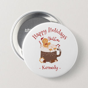 Weihnachtsschokolade und Lebkuchen Button