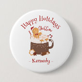 Weihnachtsschokolade und Lebkuchen Button (Vorderseite)