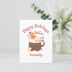 Weihnachtsschokolade und Lebkuchen Postkarte