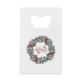 Weihnachtsschreath BELIEVE Typografie Geldbeutel Flaschenöffner (Rückseite)