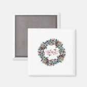 Weihnachtsschreath BELIEVE Typografie Magnet (Vorderseite/Rückseite)