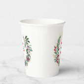 Weihnachtsschreath Custom Monogram Pappbecher (Rechts)