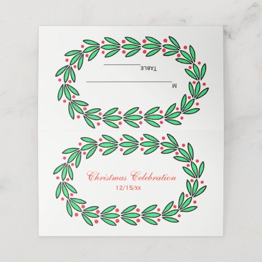 Weihnachtsschrei #1 Escort Card Platzkarte (Außenseite Aufgefaltet)