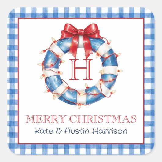 Weihnachtsschrei an der Küste Quadratischer Aufkleber (Vorderseite)