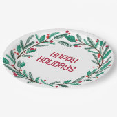 Weihnachtsschrei CUSTOM Handgezeichneter Feiertag Pappteller (Schrägansicht)