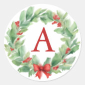 Weihnachtsschrei in Aquarellmonogramm Runder Aufkleber (Vorderseite)