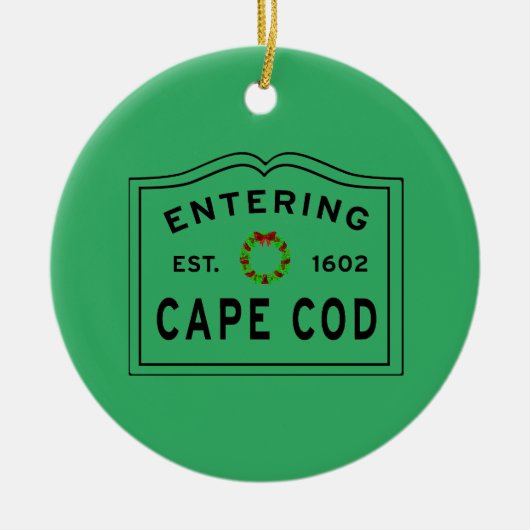 Weihnachtsschrei in Cape Cod Keramik Ornament (Vorne)