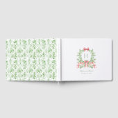 Weihnachtsschrei mit Candy Cane Bow Monogram Weddi Gästebuch (Voll)