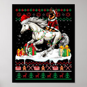 Weihnachtsschrei Reitpferd Weihnachtsschweiß Poster