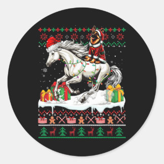 Weihnachtsschrei Reitpferd Weihnachtsschweiß Runder Aufkleber