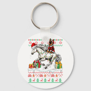 Weihnachtsschrei Reitpferd Weihnachtsschweiß Schlüsselanhänger