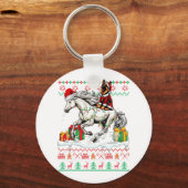 Weihnachtsschrei Reitpferd Weihnachtsschweiß Schlüsselanhänger (Vorderseite)