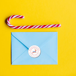 Weihnachtsschrei-Rentieradresse Runder Aufkleber