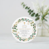 Weihnachtsschrei rot-bordeauxfarbene Taufe Einladung (Stehend Vorderseite)