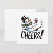 Weihnachtsschrei Snowman Kitchen Wine Küche Feiertagskarte (Vorne/Hinten)
