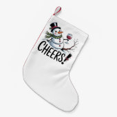 Weihnachtsschrei Snowman Kitchen Wine Küche Kleiner Weihnachtsstrumpf (Vorderansicht (hängend))