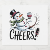 Weihnachtsschrei Snowman Kitchen Wine Küche Schaumweinetikett (Einzelnes Label)
