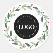 Weihnachtsschreiben und Ihr individuelles Logo für Runder Aufkleber (Vorderseite)