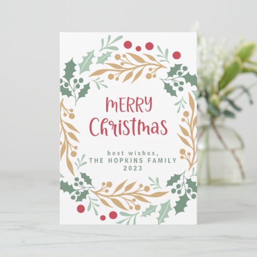 Weihnachtsschreiben und Skript | Frohe Weihnachten (Stehend Vorderseite)