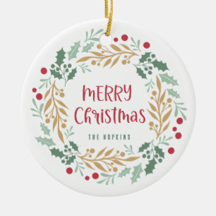 Weihnachtsschreiben und Skript Frohe Weihnachten Keramik Ornament