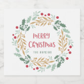 Weihnachtsschreiben und Skript | Frohe Weihnachten Schaumweinetikett (Einzelnes Label)