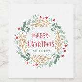 Weihnachtsschreiben und Skript | Frohe Weihnachten Weinetikett (Einzelnes Label)