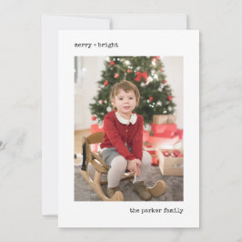 Weihnachtsschreiberin | Schwarz und Weiß mit Foto Feiertagskarte